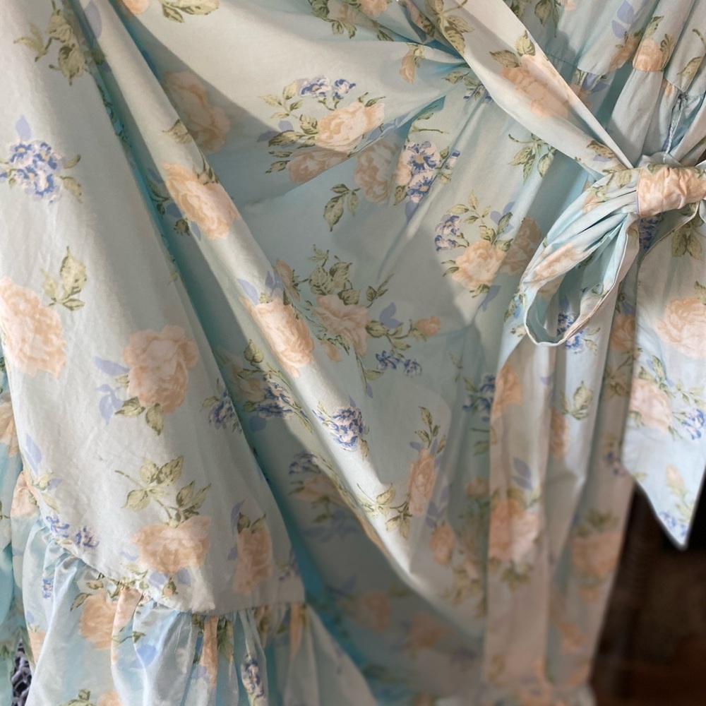 LoveShackFancy x Target Light Blue Floral Puff-Sleeved Maxi Dress - Picture 8 of 13